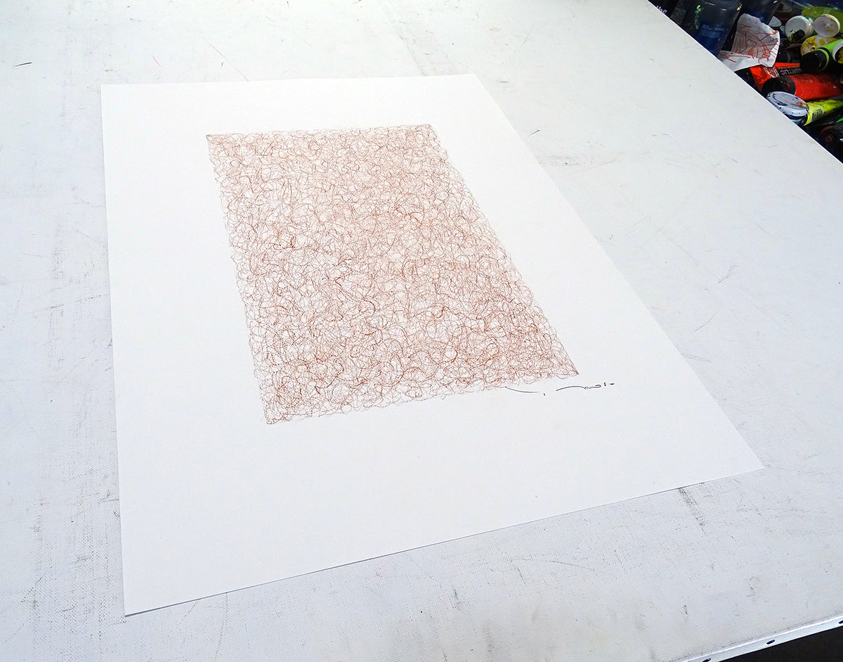 Tehos - Grand Carré long 2024-08 original signed abstract drawing
