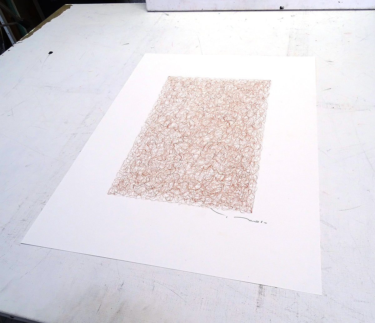 Tehos - Grand Carré long 2024-08 original signed abstract drawing