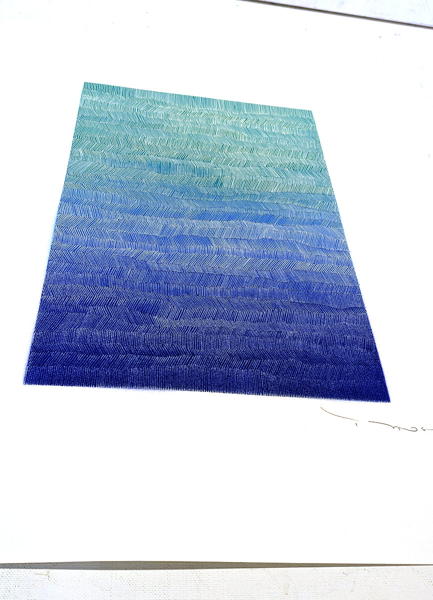 Tehos - Grand Carré long 2025-06 dessin abstrait original signé