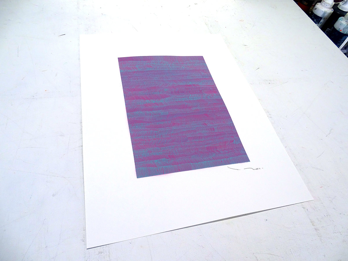 Tehos - Grand Carré long 2024-08 original signed abstract drawing