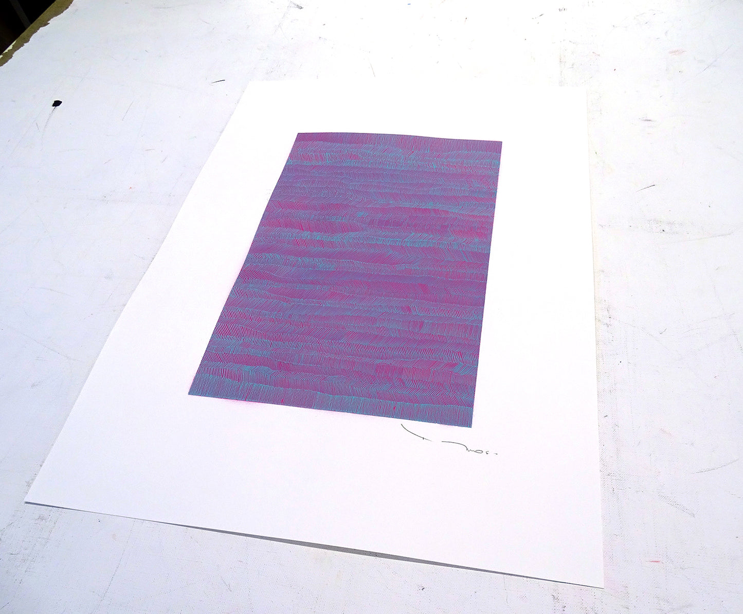 Tehos - Grand Carré long 2024-08 original signed abstract drawing