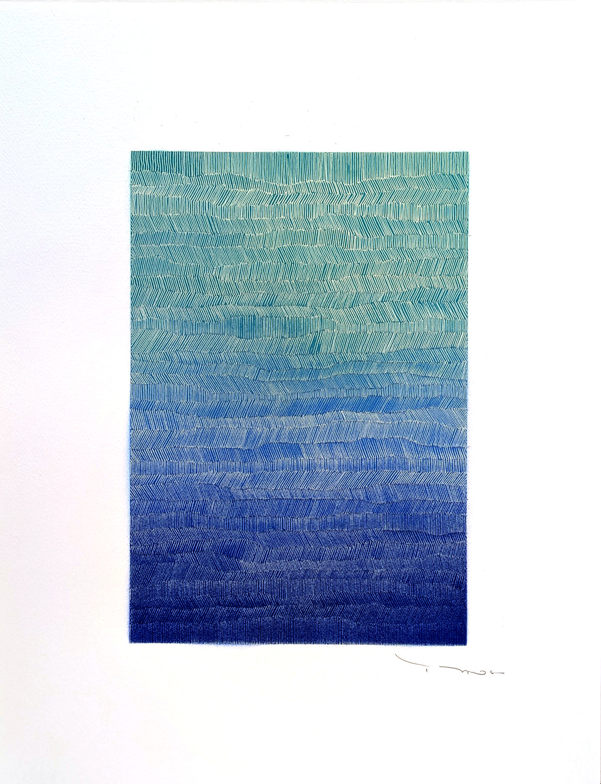 Tehos - Grand Carré long 2025-06 dessin abstrait original signé