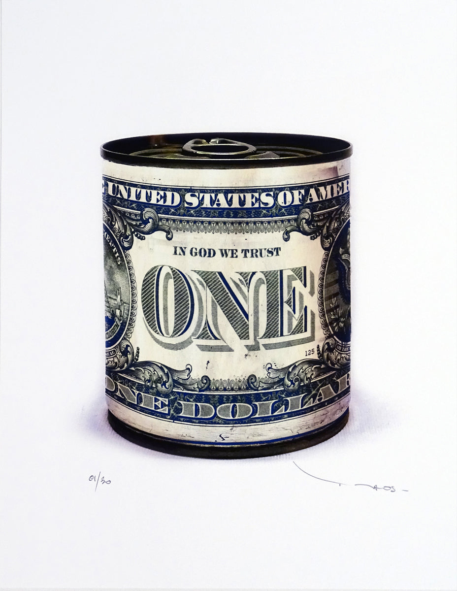 Tehos - One dollar tin can - B - Blue