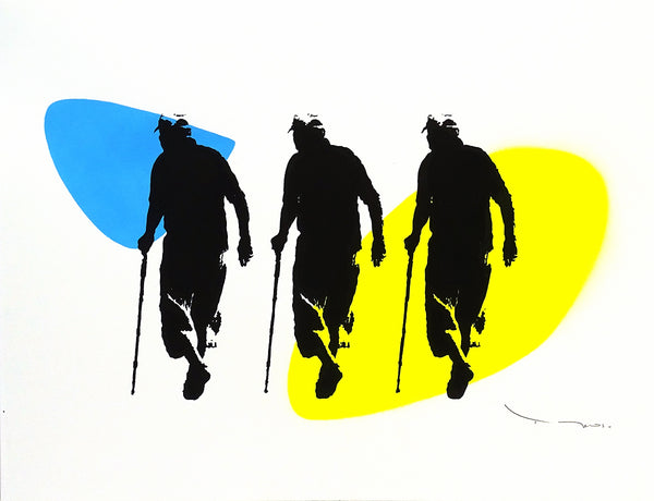 Tehos - Three men with canes and colors