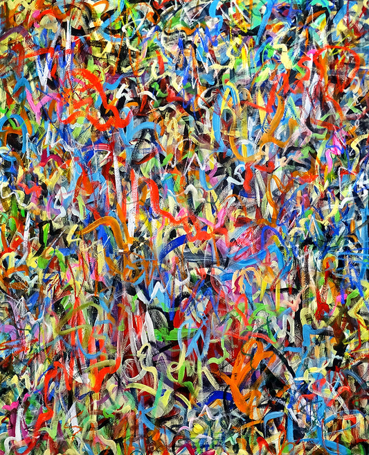 Tehos - tableau art contemporain - Dans les Jardins d'Eden