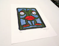 The Big fat boy - Limited edition on fine art paper - Big fat mouth with blue eyes