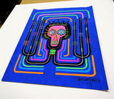 The Big fat boy - Original painting on art paper - Pink Line in the blue